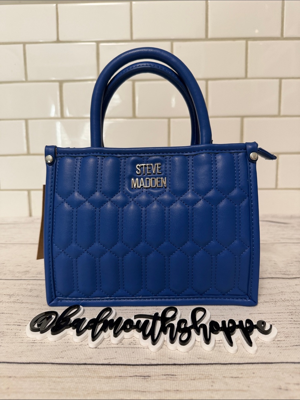 *Steve Madden Viral Quilted Sapphire Blue Bniko Crossbody Purse